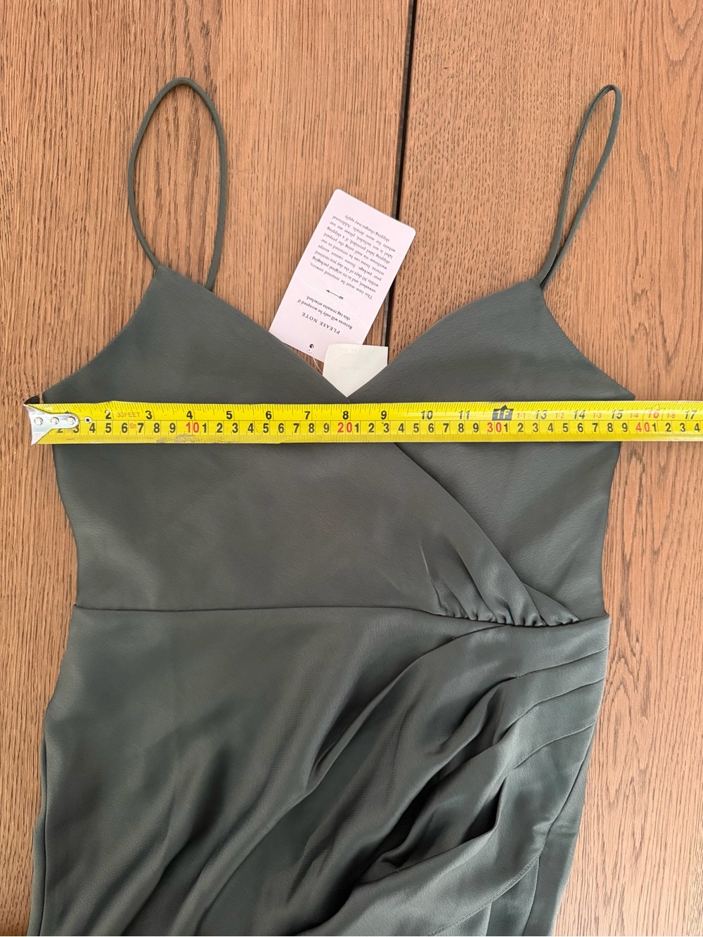 NWT Anthropologie BHLDN Freya Satin Charmeuse Maxi Dress Gray Green Gown 4 - Picture 14 of 16